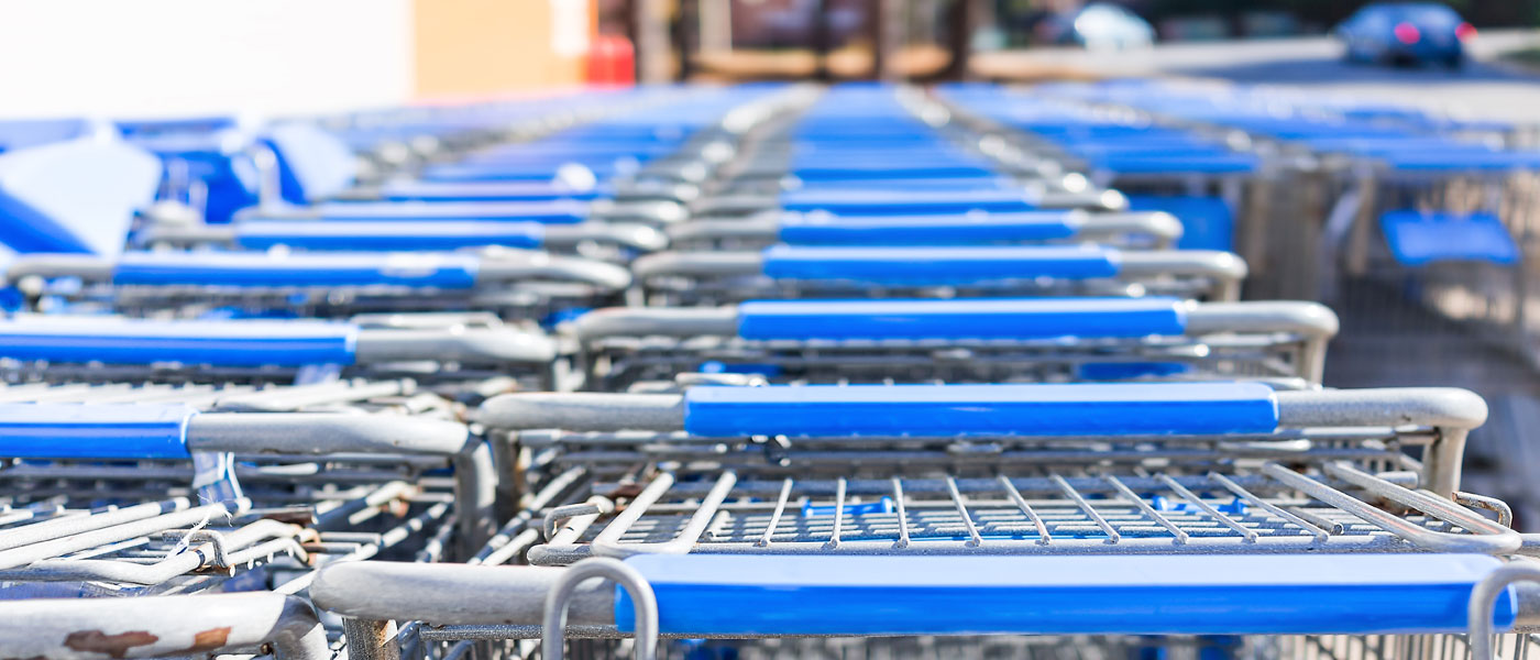 Rows of shopping carts