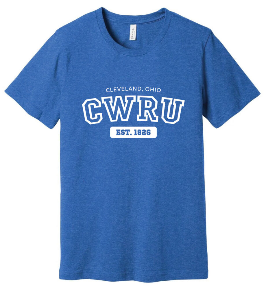 Photo of the Blue CWRU T-shirt