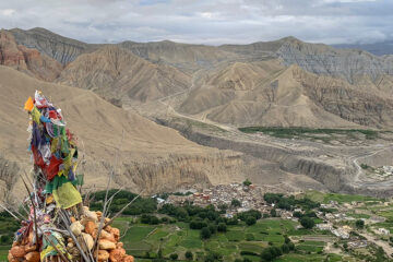 View of the Himalayan mountain village from above