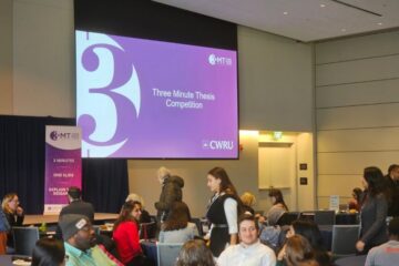 Attendees at the Three Minute Thesis competition.