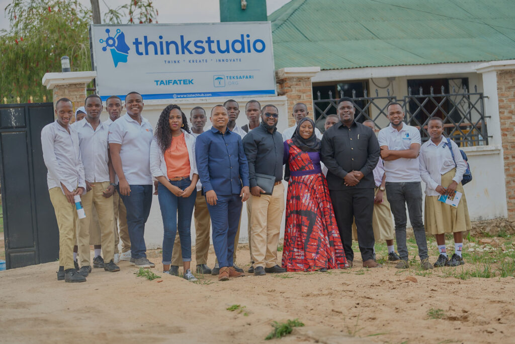 Photo of organizers celebrating the opening of thinkStudio in Tanzania