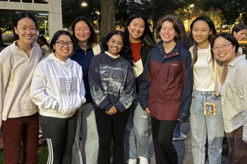 Members of the Society of Women Engineers pose for a photo together