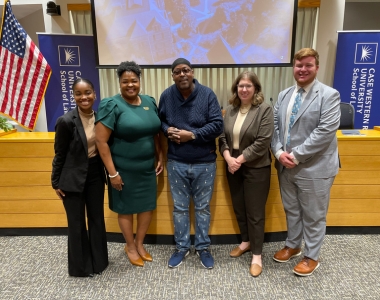 Law student Yaninna Sharpley-Travis, Councilwoman Stephanie Howse-Jones, Michael Anderson, Councilwoman Rebecca Maurer, Law student Bobby Read