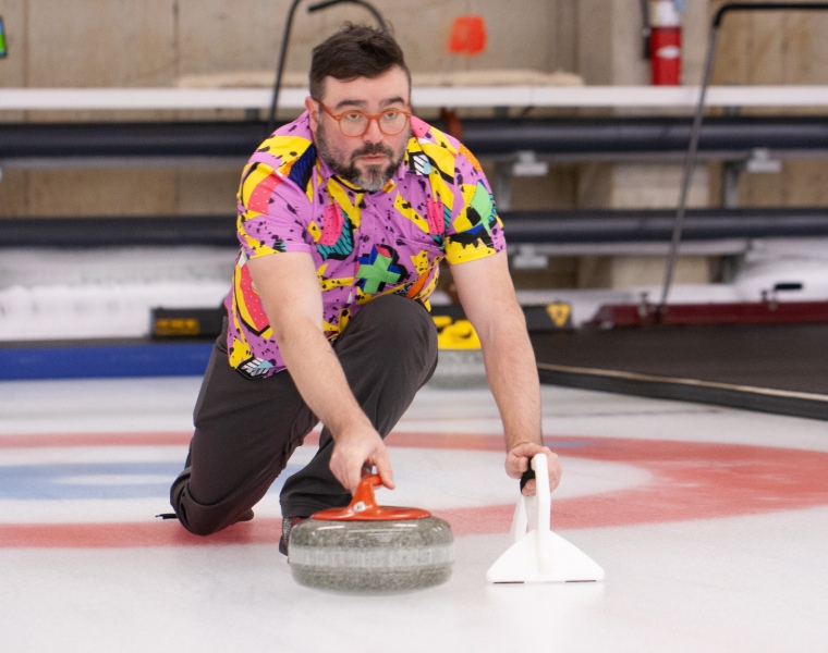 Joshua Smith during a curling match