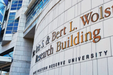 Photo of the exterior of the Wolstein Research Building at CWRU