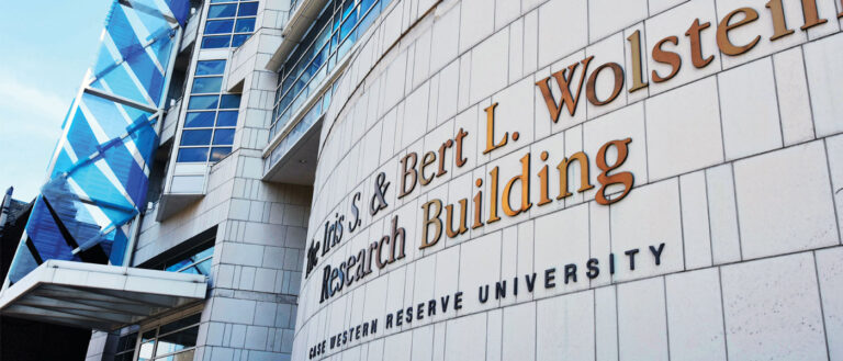 Photo of the exterior of the Wolstein Research Building at CWRU